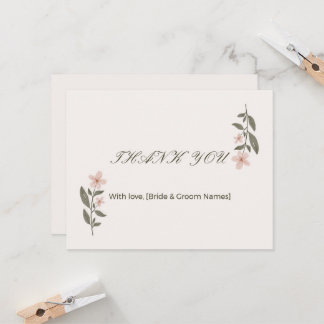 Elegant Floral Wedding Thank You Card