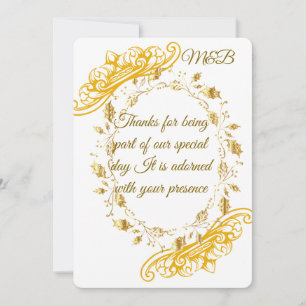 Elegant Floral Wedding Thank You Card Set