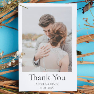 Elegant Floral Wedding Thank You Card with Customi