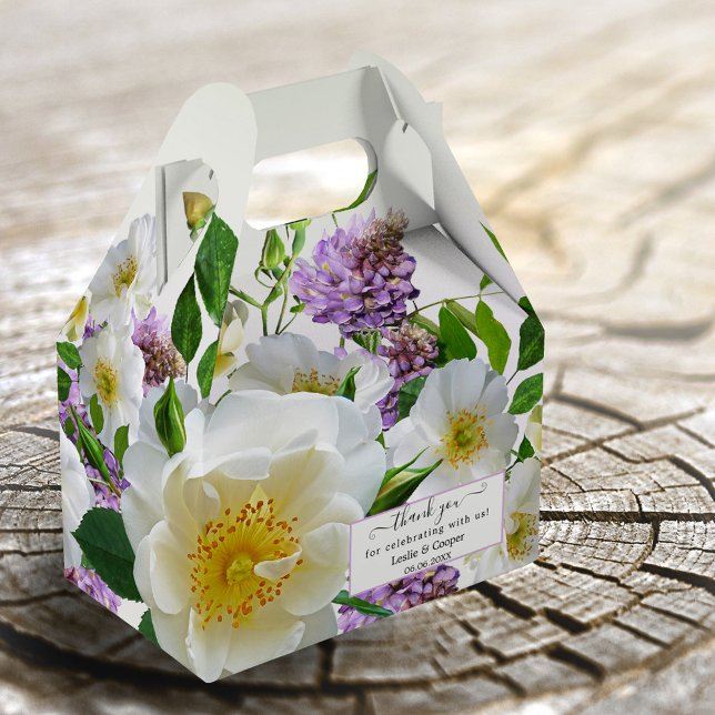 Elegant Floral Wedding Thank You Favour Box (Creator Uploaded)