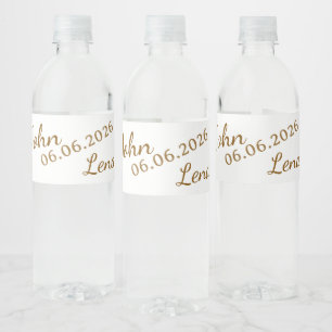 Elegant Floral Wedding Water Bottle Labels - Perso