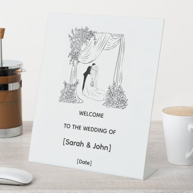 Elegant Floral Wedding Welcome Sign (In SItu)