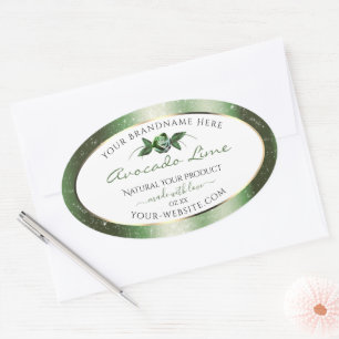 Elegant Floral White and Dark Green Product Labels