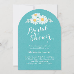 Elegant Floral White Daisies Bridal Shower Invitation