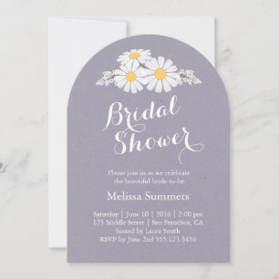 Elegant Floral White Daisies Bridal Shower Invitation