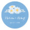 Elegant Floral White Daisies on Blue Wedding