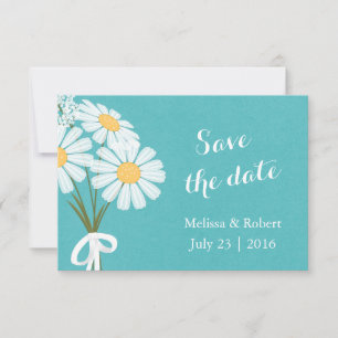 Elegant Floral White Daisies Save the Date Wedding