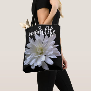 Elegant floral white flower white daisy tote bag