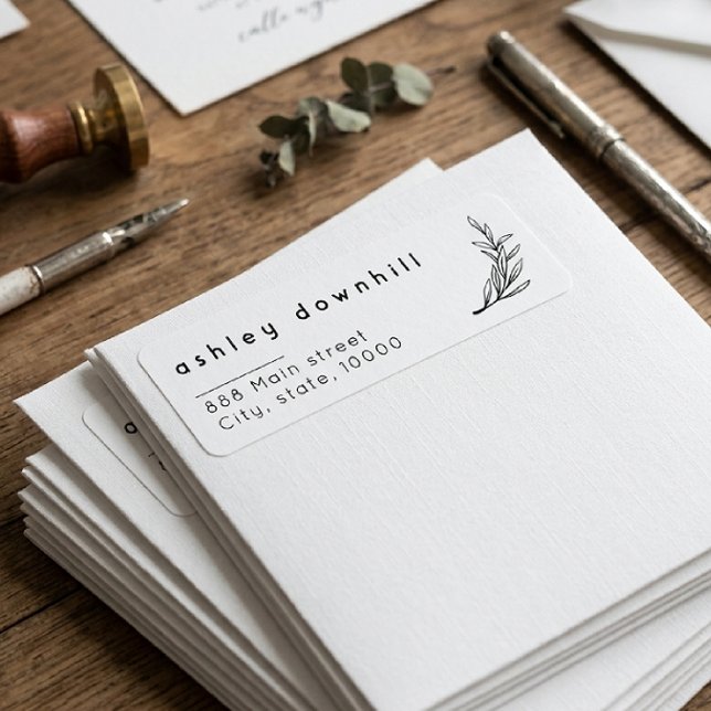 Elegant floral white return adress label (Creator Uploaded)
