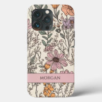 Elegant Floral Wildflower Botanical Personalised