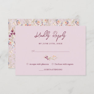 Elegant Floral Wildflower Lavender Birthday RSVP