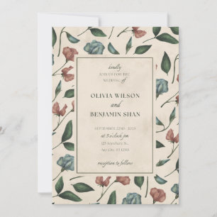 Elegant Floral Wildflower Wedding Invitation