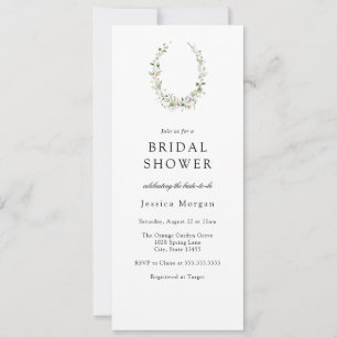 Elegant Floral Wildflower Wreath Bridal Shower Invitation