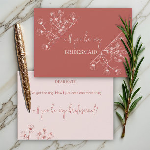 Elegant Floral "Will to be my Bridesmaid" proposal Invitation
