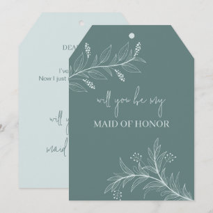 Elegant Floral "Will to be my Maid of honour" card