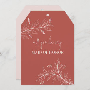 Elegant Floral "Will to be my Maid of honour" card