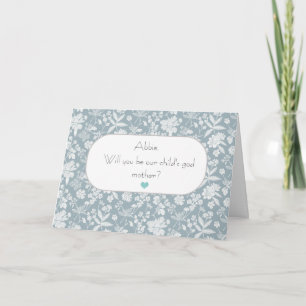 Elegant Floral Will You Be Godmother Proposal Card