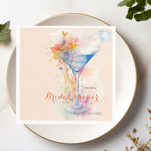 elegant floral wine glass Bridal shower  Napkin