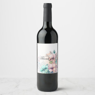Elegant floral wine label