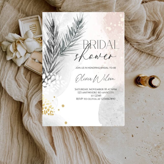 Elegant Floral Winter Bride-to-Be Party Invitation (Creator Uploaded)