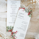 Elegant Floral Winter Christmas Wedding Programme<br><div class="desc">Elegant Floral Winter Christmas Wedding Program features elegant red and green watercolor greenery of holly and berries.</div>