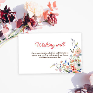 Elegant Floral Wishing Well Bridal Shower Enclosure Card