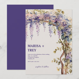 Elegant Floral Wisteria Canopy Wedding Invitation