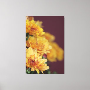 Elegant Floral With Burgundy and Gold Canvas Print