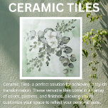 Elegant Floral with Greenery<br><div class="desc">Elegant Florals and Greenery on green shades of watercolor wash. A muted design perfect for entry halls, dining and living areas. We also have tile with just the watercolor effects to mix and match. Adds a uniquely bold touch to your beautiful home decor. We have a wide variety of tiles,...</div>