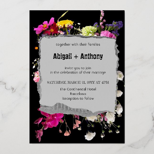 Elegant Floral with stylish concrete border (Front)