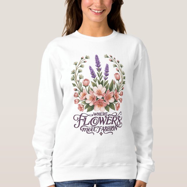 Elegant Floral Women's Sweatshirt (Front)