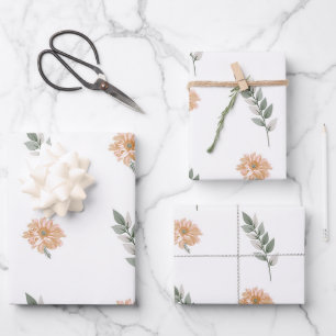 Elegant Floral Wrapping Paper – Peach Flower 