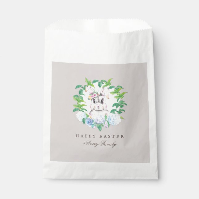 Elegant Floral Wreath Easter Favour Bags (Front)