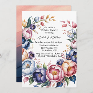 Elegant Floral Wreath For Wedding Shower Invitation