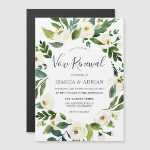 Elegant Floral Wreath  Invitation Vow Renewal