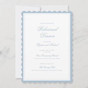Elegant Floral Wreath Monogram Rehearsal Dinner Invitation
