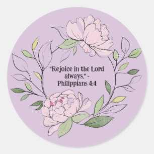 Elegant Floral Wreath Religious Faithful Devotion Classic Round Sticker