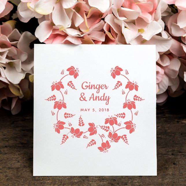 Elegant Floral Wreath Rubber Stamp (Creator Uploaded)