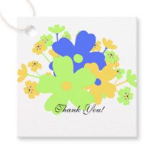 Elegant floral yellow blue green design