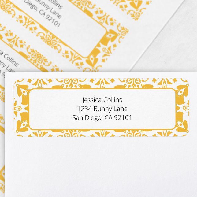 Elegant Floral Yellow Chic Modern Easter Brunch (Elegant Floral Yellow Chic Modern Easter Brunch Label)