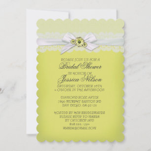 Elegant Floral Yellow Ribbon Shower Invite