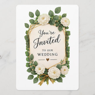 Elegant Floral "You're Invited" Wedding Invitation