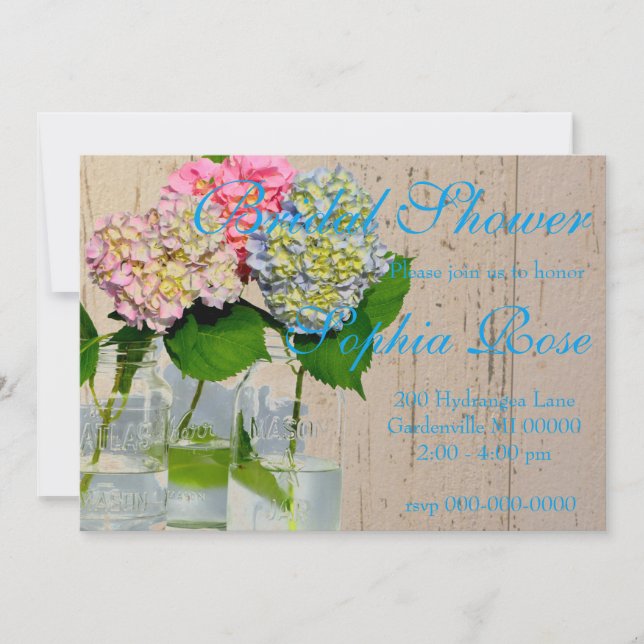 Elegant florals in mason jar invitation (Front)