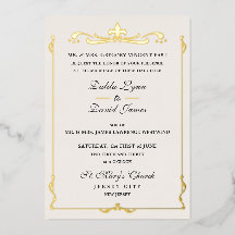 Elegant Florentine Fleur-de-Lis Off White Gold