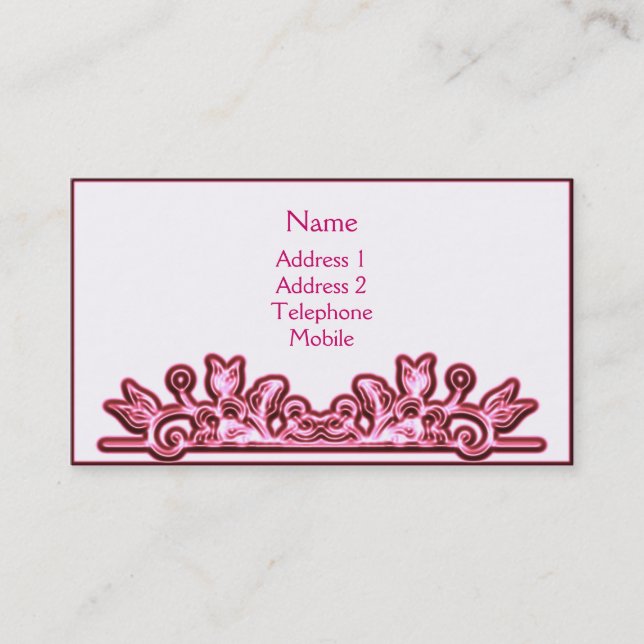 Elegant Florish in Pinks  - Profile Card (Front)