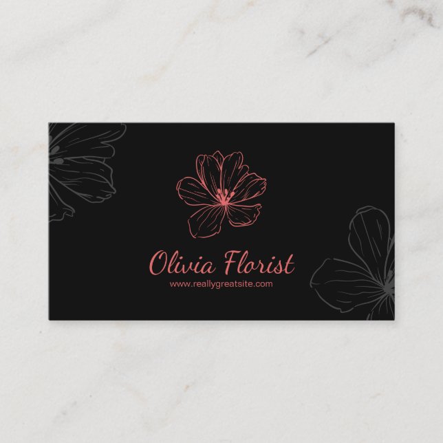 Elegant Florist Business Card (Front)