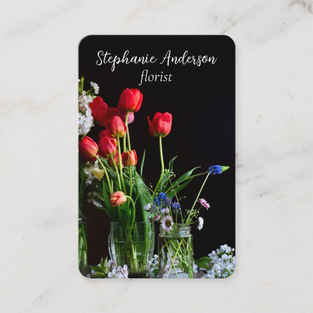 Elegant Florist Business Card (Front)