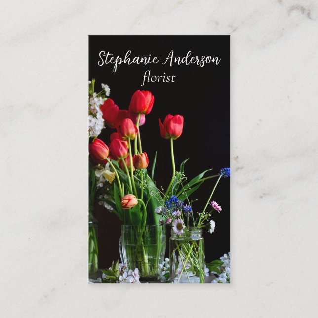 Elegant Florist Business Card (Front)