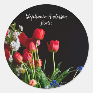 Elegant Florist Classic Round Sticker