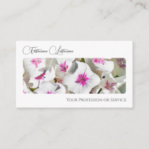 Elegant florist flower blossom calligraphy QR-Code Business Card